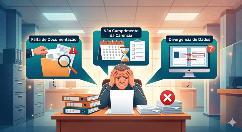 Infográfico explicando os principais motivos do auxílio-doença negado pelo INSS